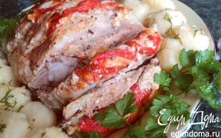 Рецепт Свинина, запеченная с сыром и помидорами
