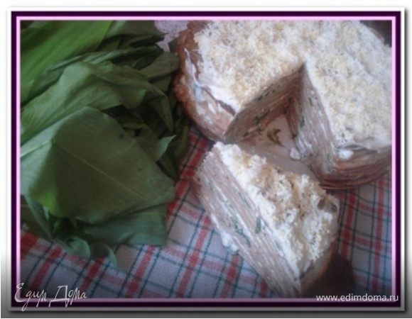 Печеночный торт и печеночные рулеты с черемшой