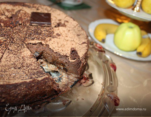 Шоколадный чизкейк с кокосовыми вафлями и черносливом Шоколадный чизкейк с кокосовыми вафлями и черносливом