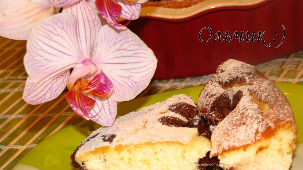 Творожное суфле с крыжовником и шоколадом