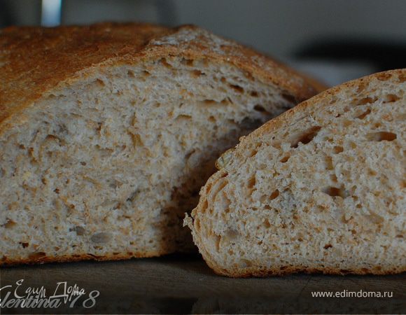 Селянский хлеб на ряженке с семенами подсолнуха