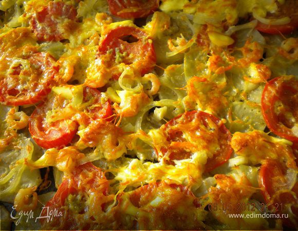 Картофельная запеканка с креветками Картофельная запеканка с креветками