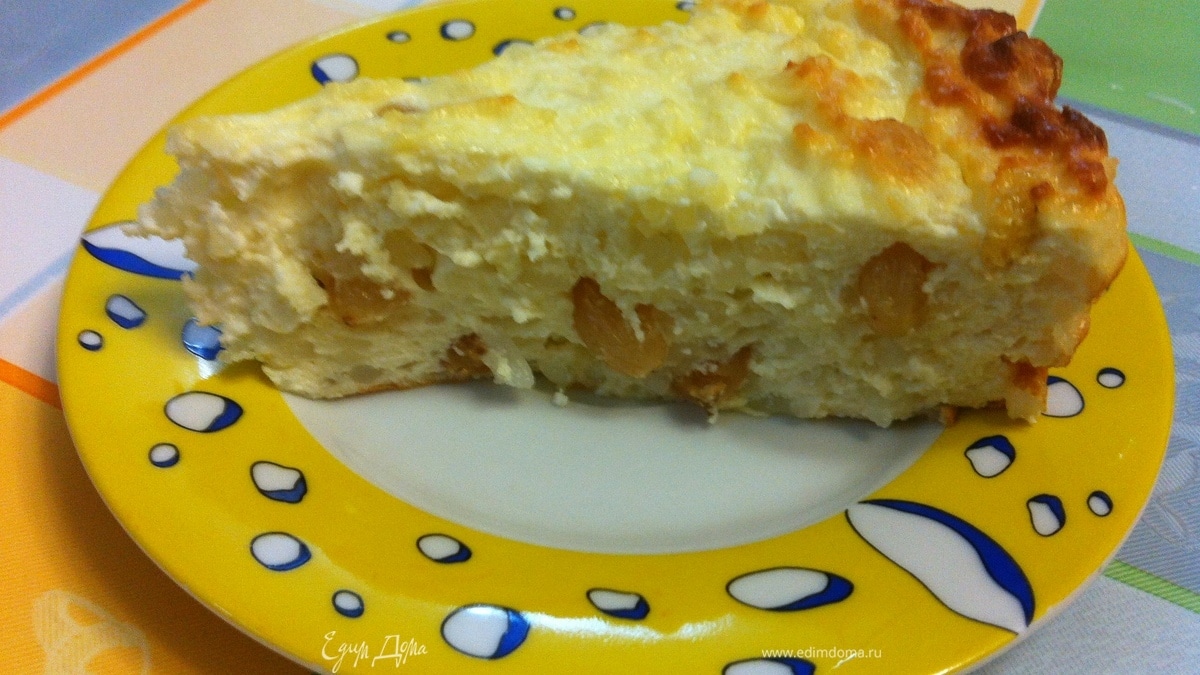 Творожно-рисовая запеканка с изюмом