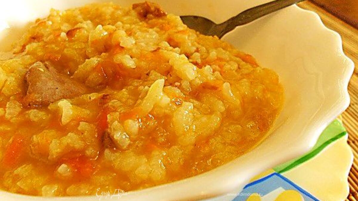 Русская "полевая" рисовая каша с мясом