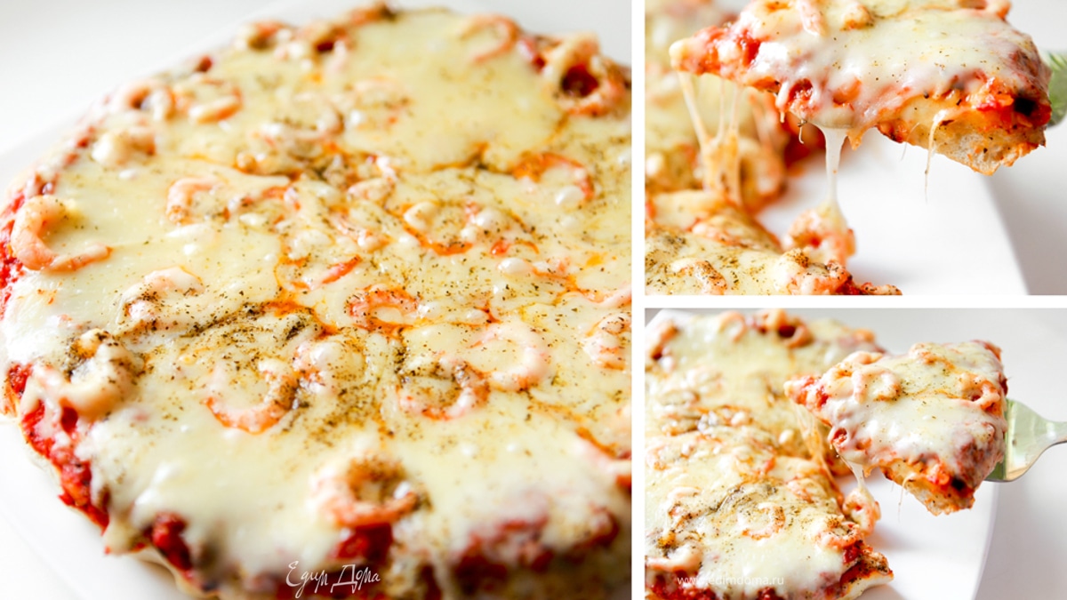 Пицца с креветками