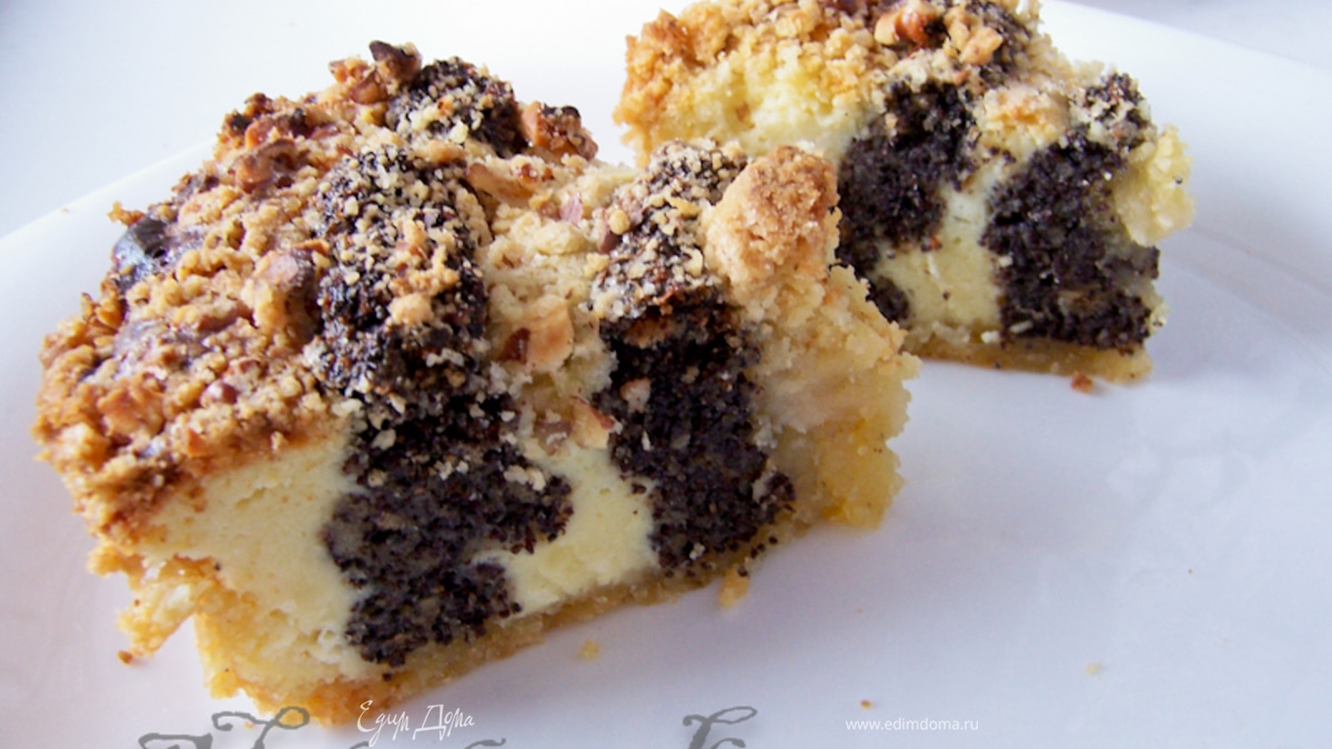 Нежный маково-творожный пирог