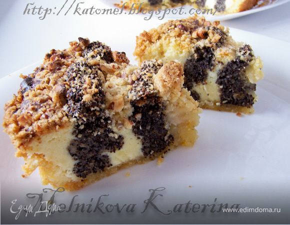 Нежный маково-творожный пирог