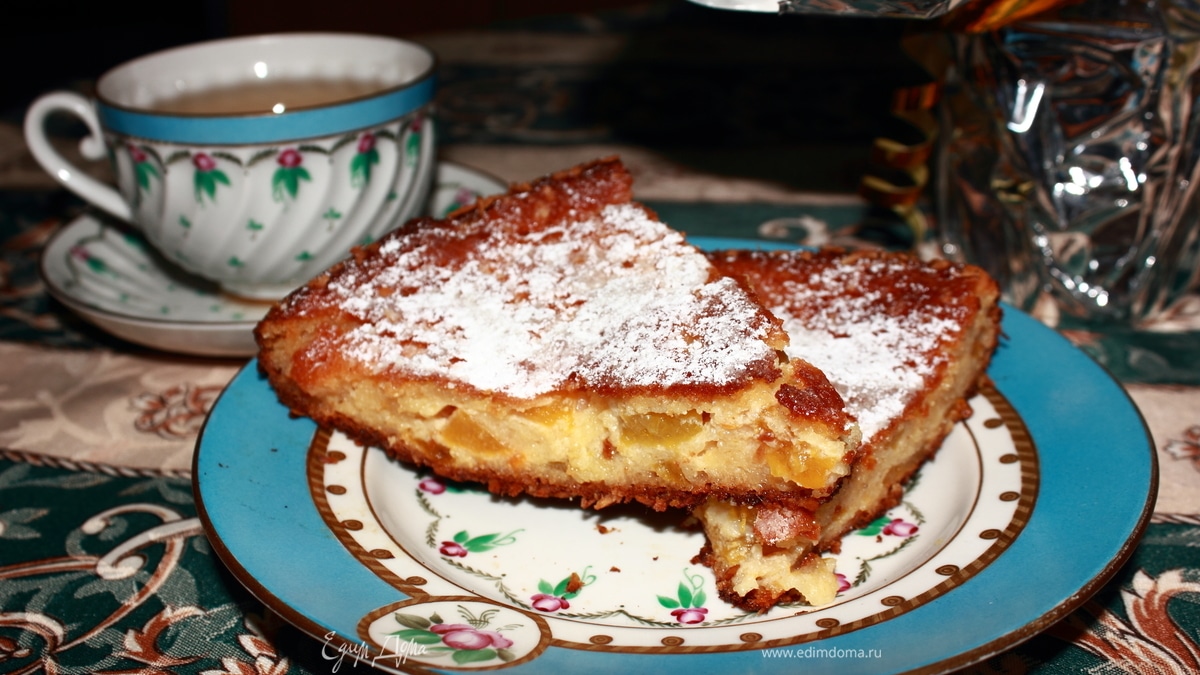 Творожно-персиковый пирог "Неженка"