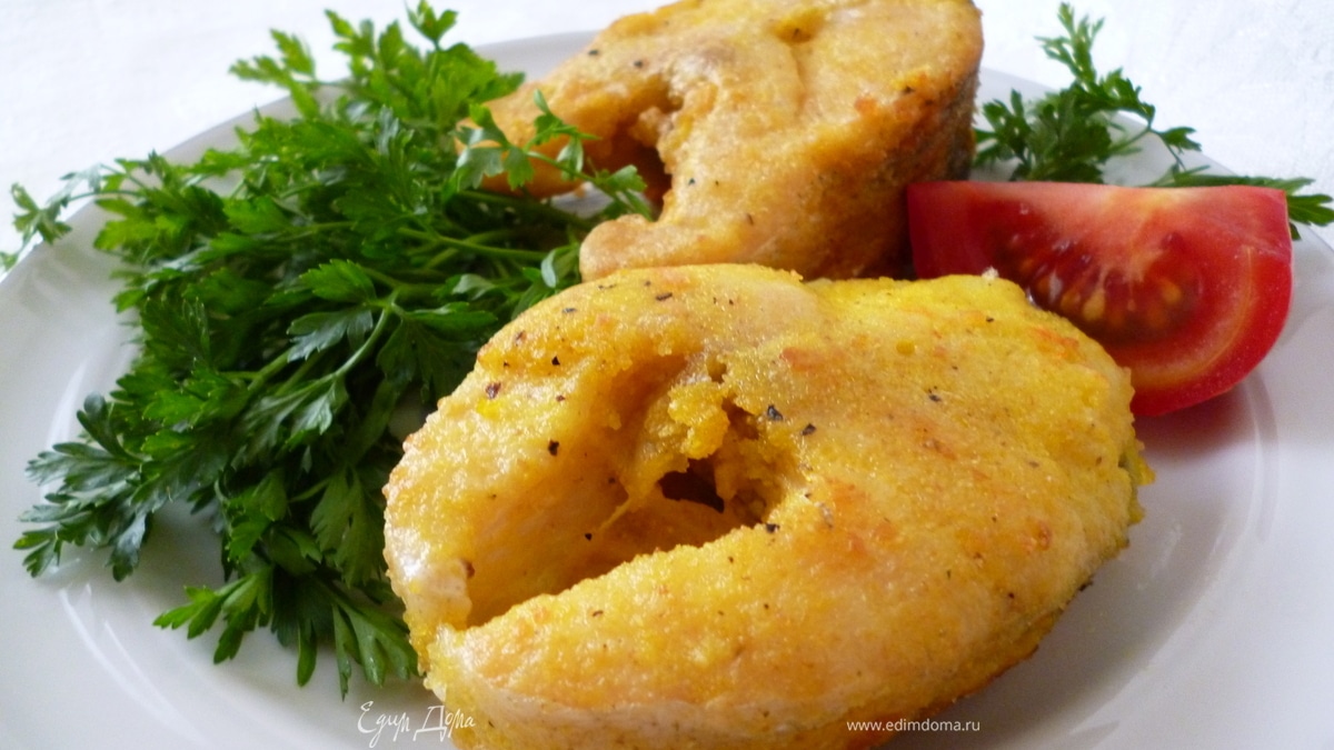Судак, жареный в кукурузной муке