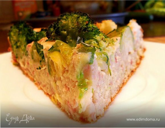 Овощная шарлотка с грудинкой