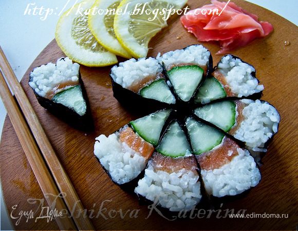 Суши-ролл "Огуречный цветок"