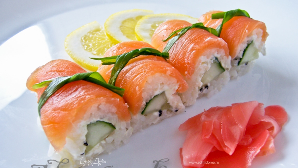 Cуши-ролл без нори с лососем и сыром «Филадельфия»