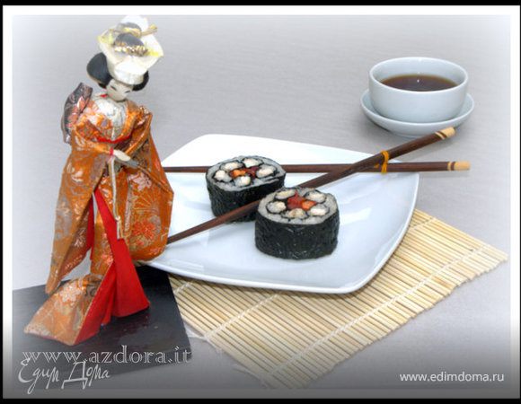 Фальшивые суши-роллы с курицей 