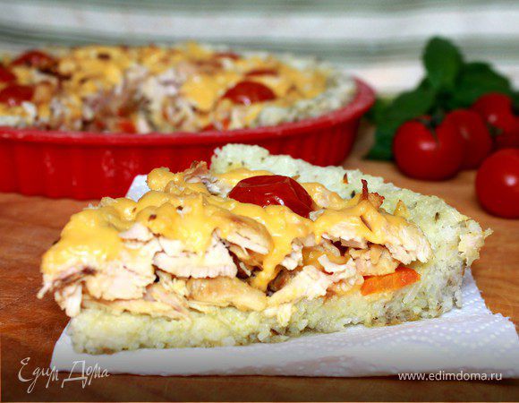 Рисовый пирог с куриной начинкой Рисовый пирог с куриной начинкой