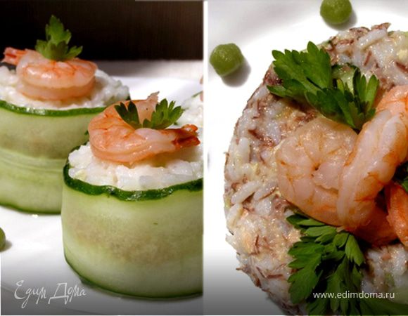 Роллы с тунцом и креветками + бонус Суши-салат Роллы с тунцом и креветками + бонус Суши-салат