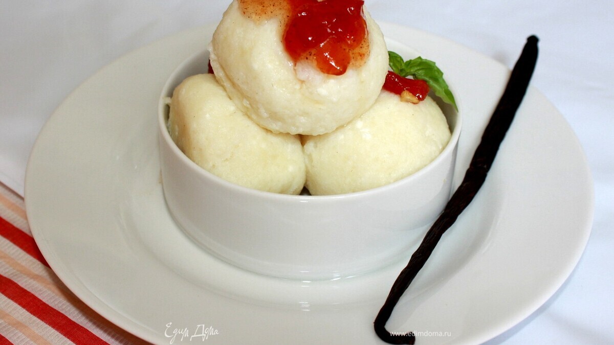 Рисовые кнедлики с томатным джемом