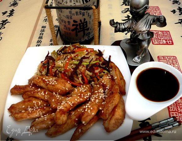 Курица Якинику с рисом и овощами