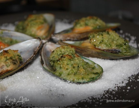 Мидии а-ля "Устрицы Рокфеллера"