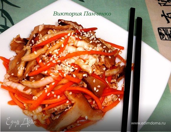 Острый салат с шиитаке