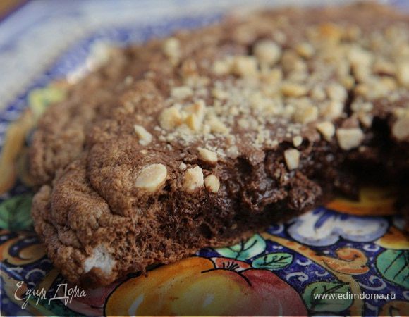 Шоколадный омлет с орехами 