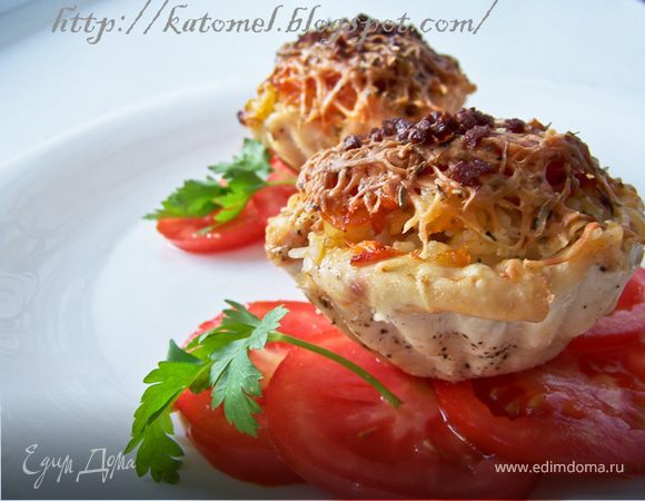 Тарталетки из куриного филе с сочной начинкой