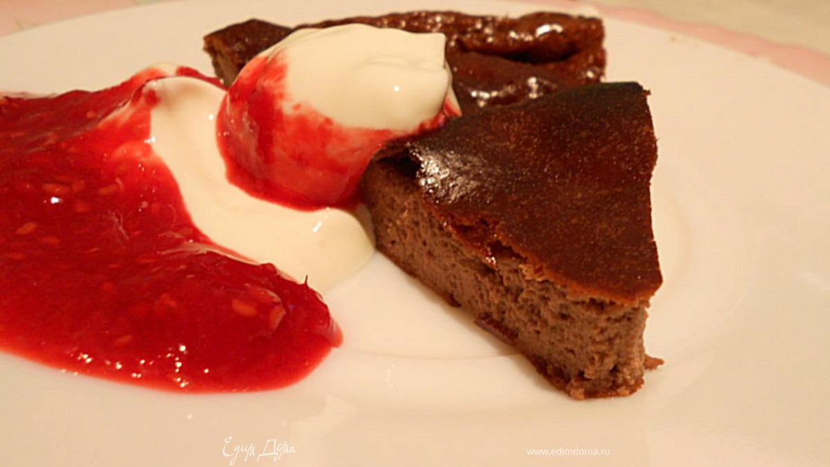 Творожный омлет с какао