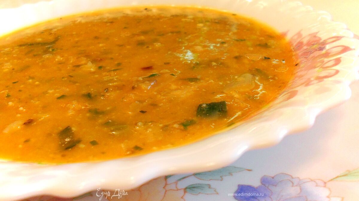 Овощной суп с орехами