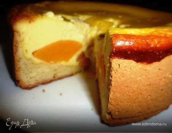 Творожно-песочный пирог с персиками Творожно-песочный пирог с персиками