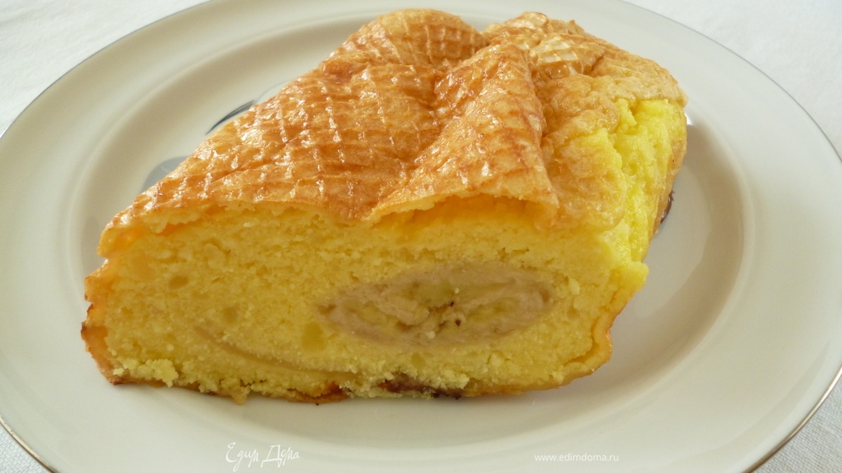 Творожный рулет в вафельных коржах