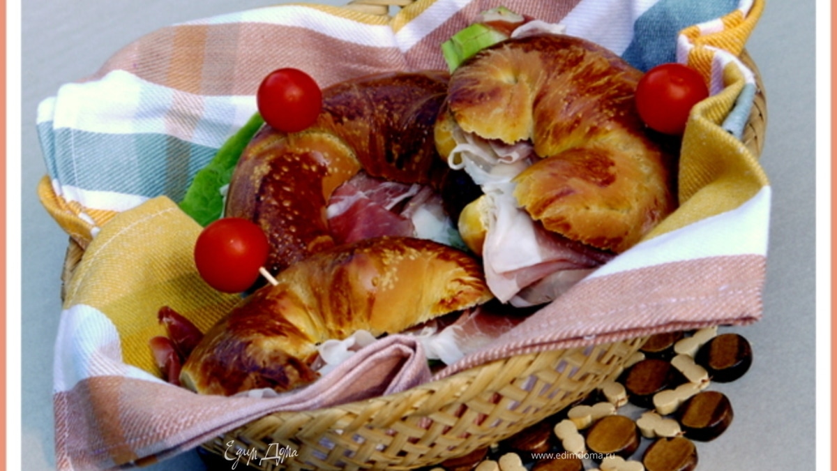 Бутербродные круассаны с расстойкой в холодильнике