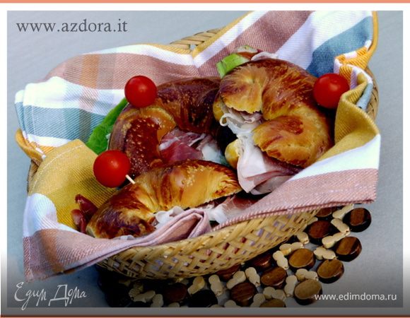 Бутербродные круассаны с расстойкой в холодильнике