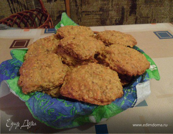 Морковно-овсяное печенье с орехами и шоколадом