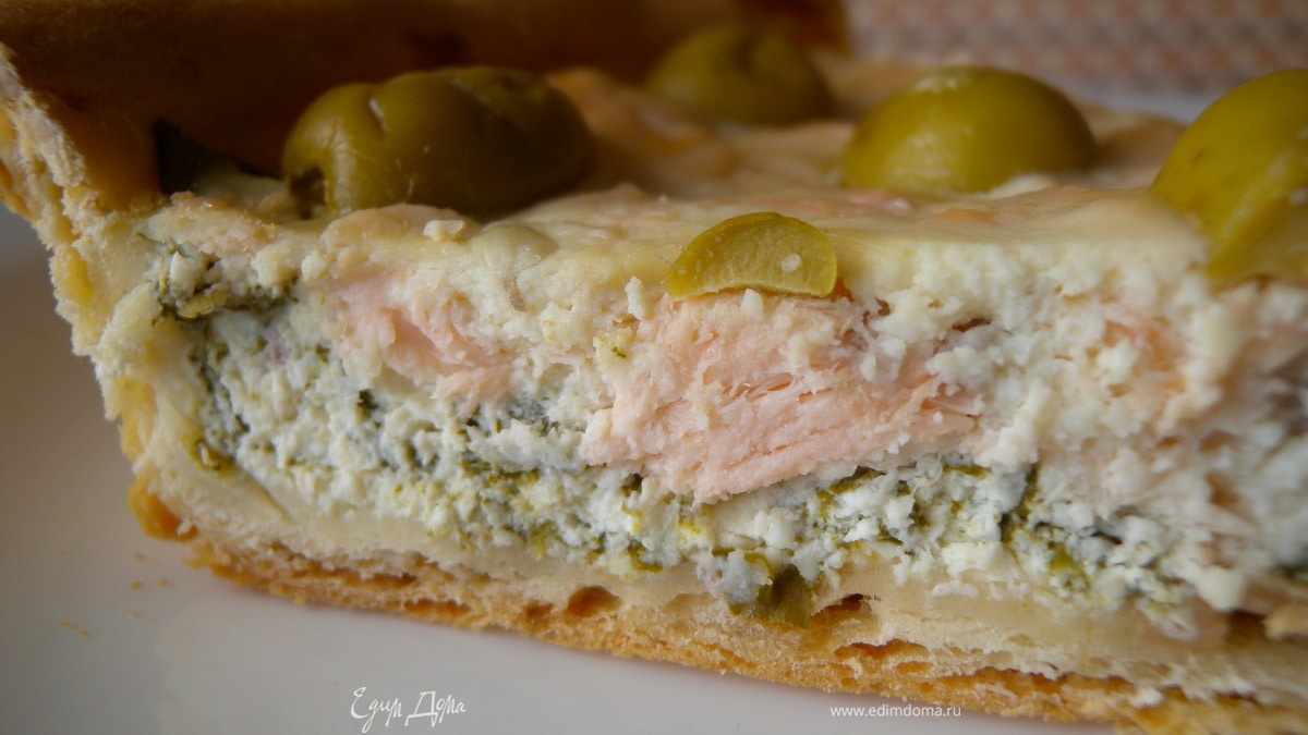 Тарт с рыбой и творожным сыром