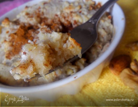 Творожная крошка с бананом на завтрак