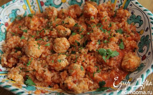 Рецепт Тефтельки из индейки с рисом и томатным соусом