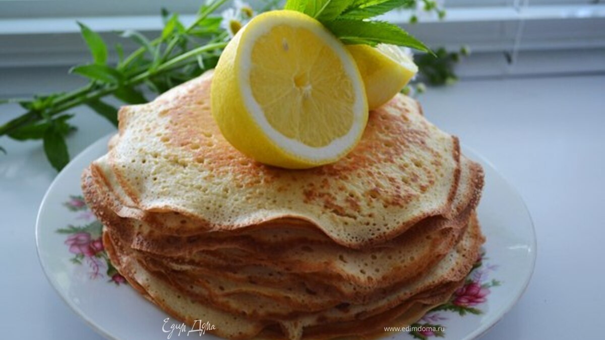 Дрожжевые, лимонно-манные блины