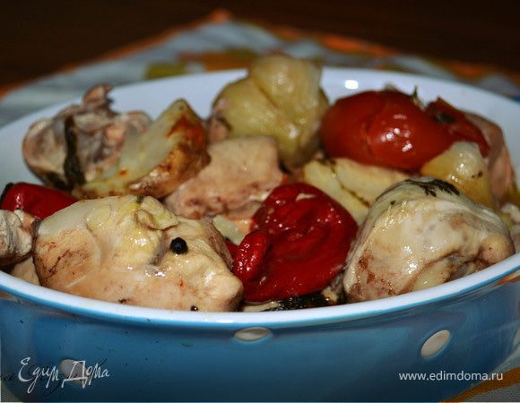 Ароматная курочка в казане