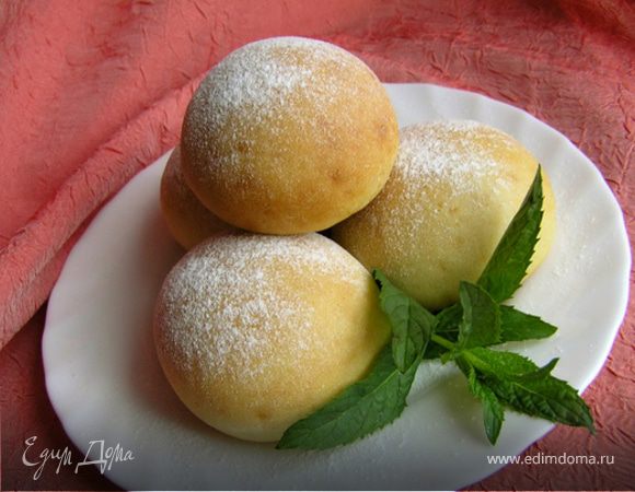 Творожные булочки с мятным сиропом