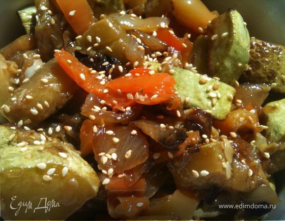 "Карамельные" овощи в воке "Карамельные" овощи в воке