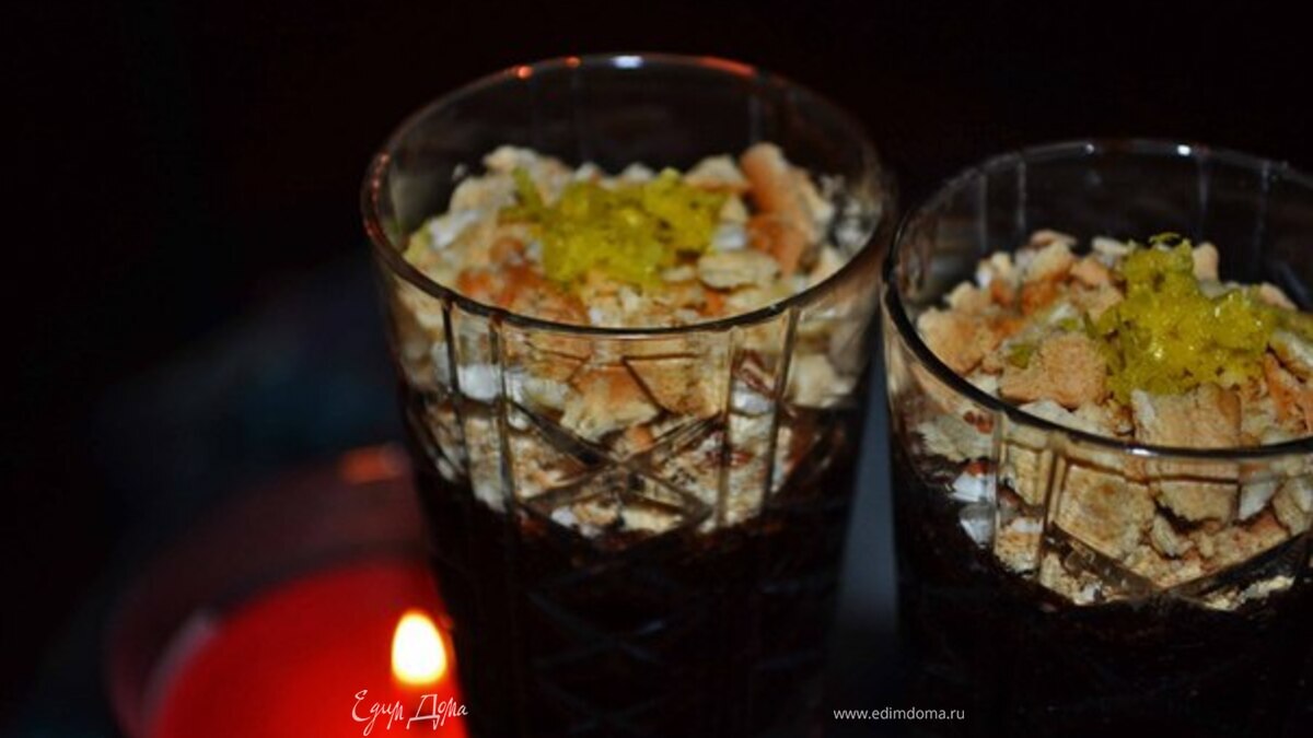 Шоколадно-ванильный мусс с лимонной цедрой