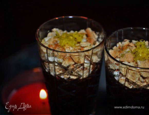 Шоколадно-ванильный мусс с лимонной цедрой