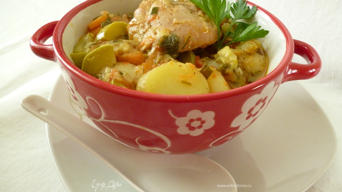 Летнее рагу с курицей