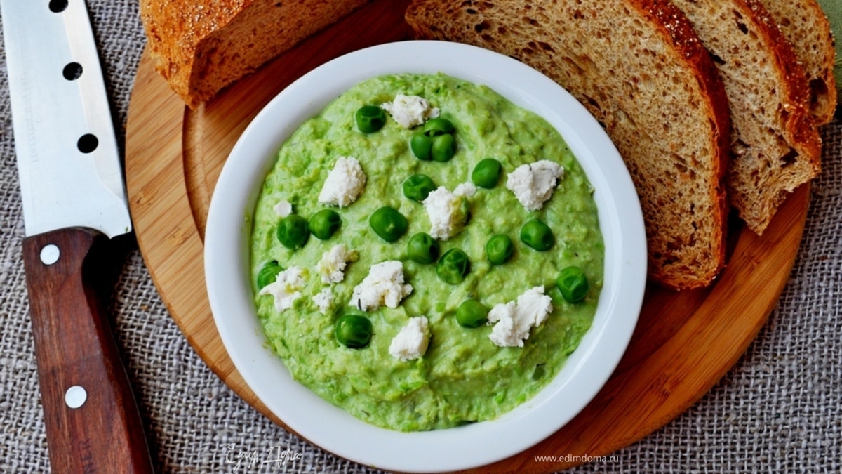 Нежный паштет из зелёного горошка