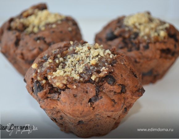 Шоколадные кексы с ореховой начинкой Шоколадные кексы с ореховой начинкой