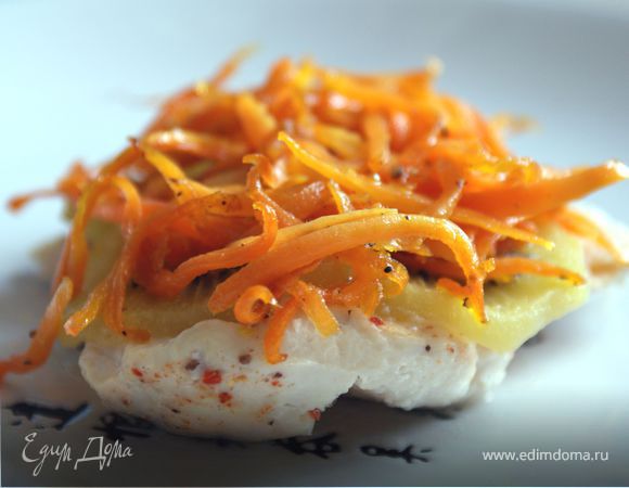 Куриное филе c киви под карамелизированной морковью Куриное филе c киви под карамелизированной морковью
