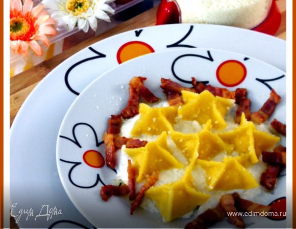 Равиоли по мотивам Карбонары Равиоли по мотивам Карбонары