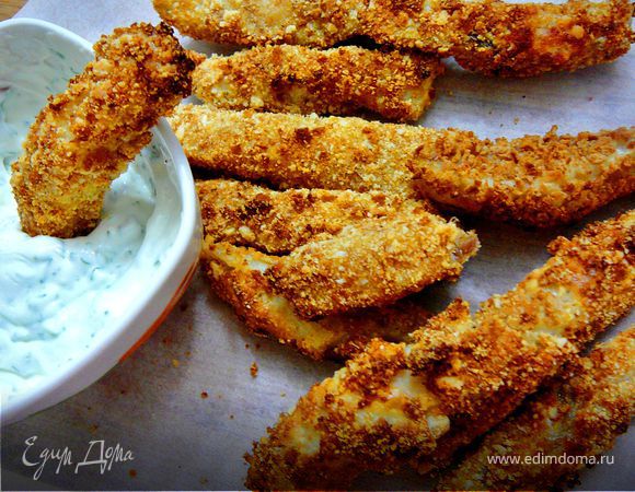 Домашние запеченные рыбные палочки в панировке из хлебцов и сыра "Паэсано" Домашние запеченные рыбные палочки в панировке из хлебцов и сыра "Паэсано"