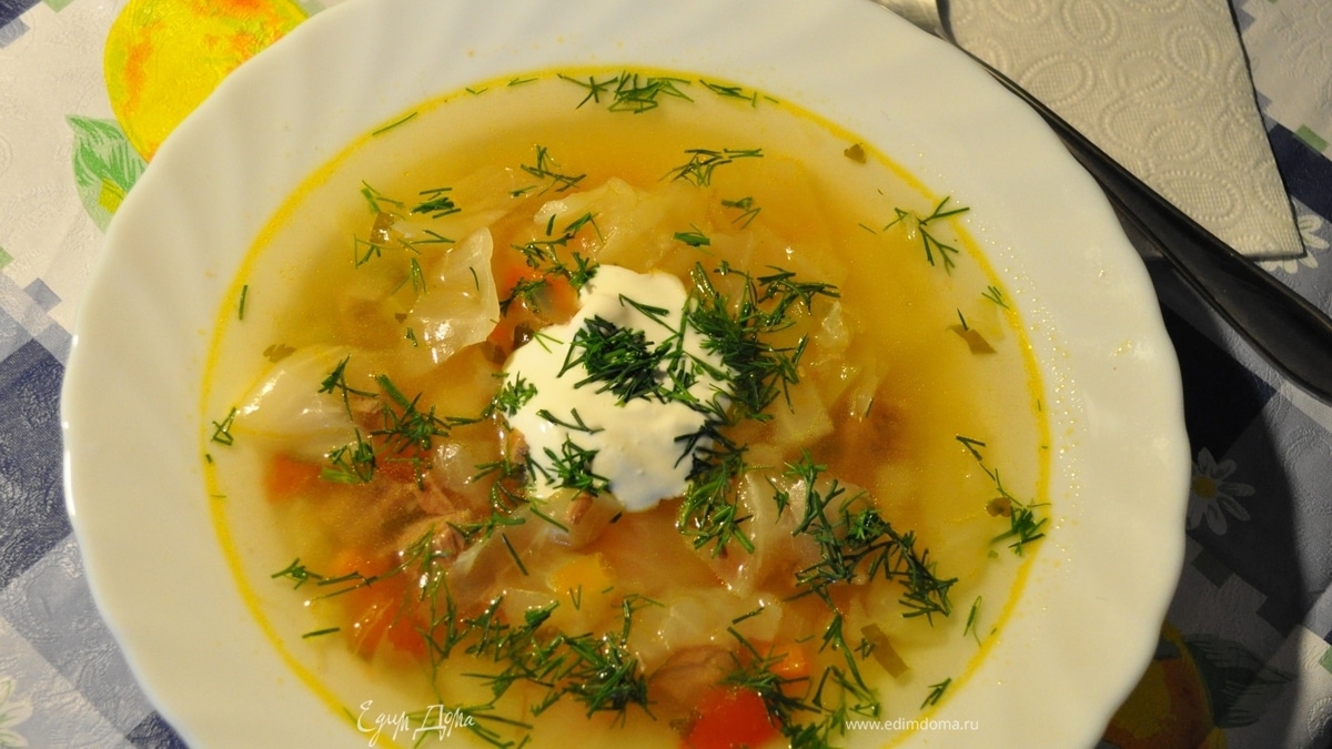 Легкий капустный супчик