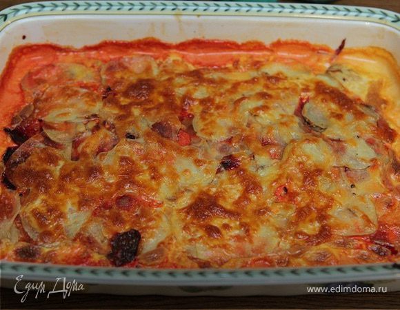 Гратен из молодого картофеля и свеклы