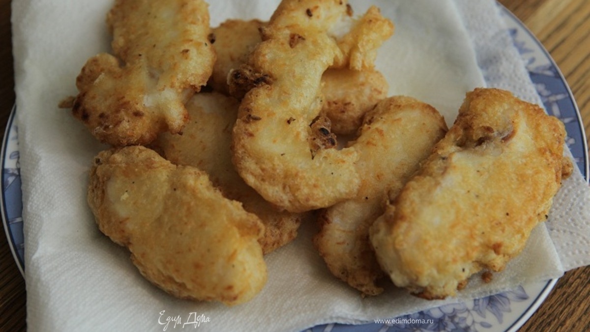 Пальчики из трески, жаренные в кляре